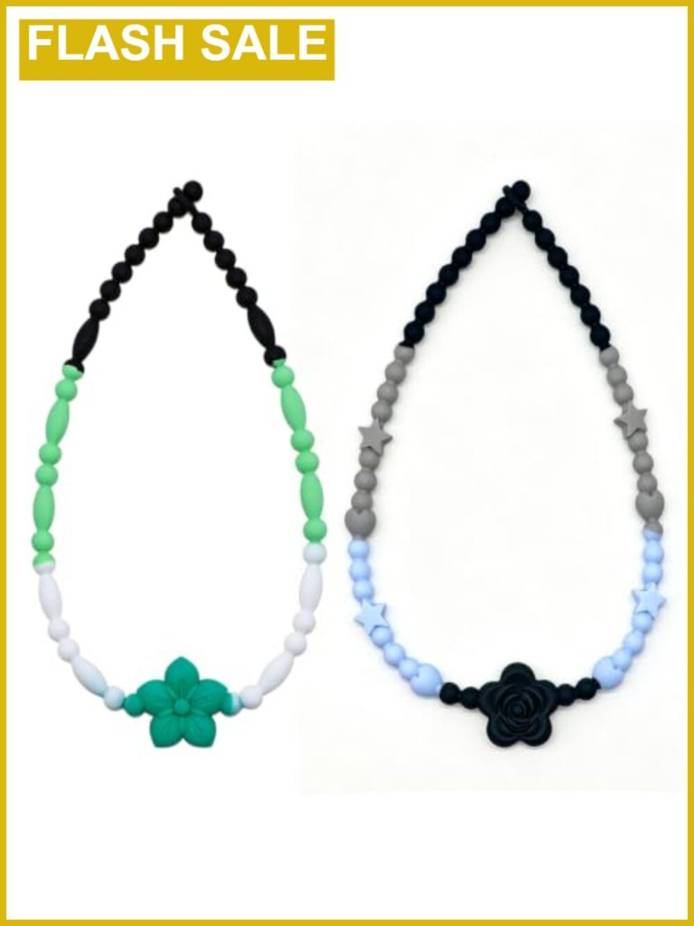 Silicone Chew Necklace Sensory Chewy 2 Pack Oral Motor for Kids Adults